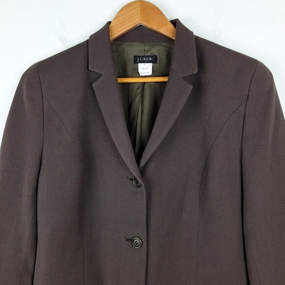 J Crew Womens Brown Jacket Blazer Size 6. 100% Wool Made in Japan Lined Vintage - Picture 3 of 12